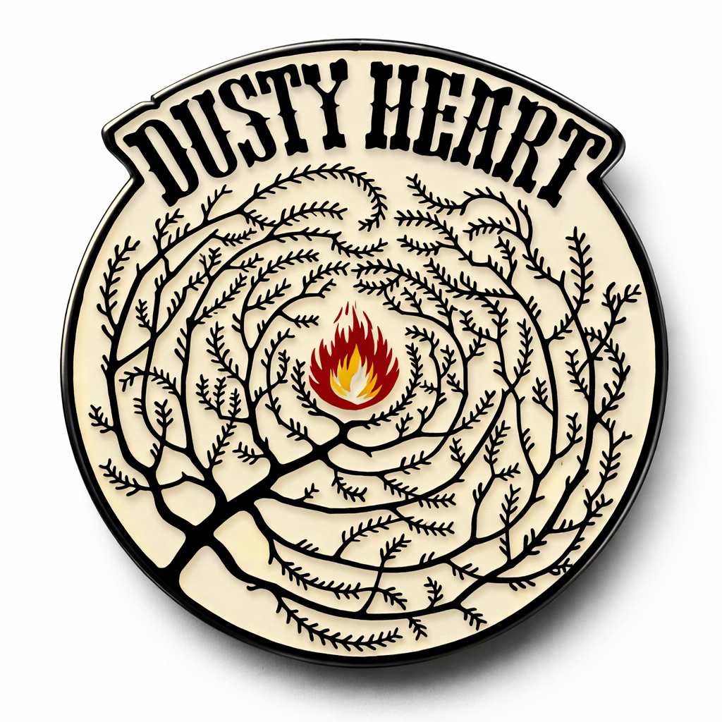 Burning tumbleweed enamel pin
