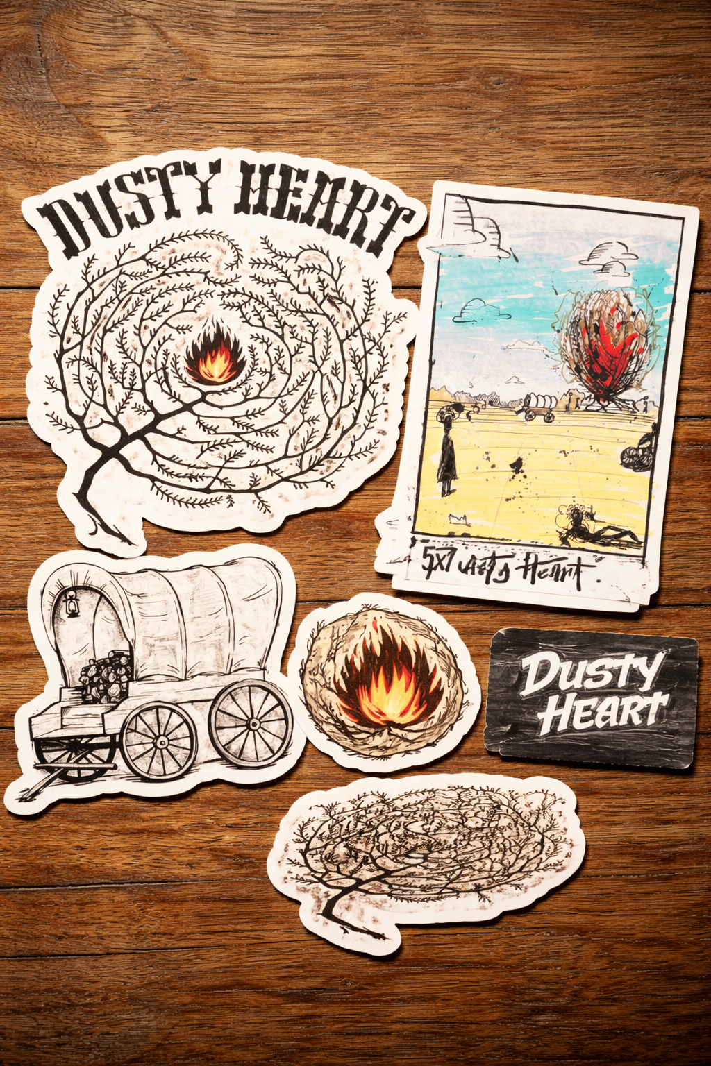 Dusty Heart sticker collection